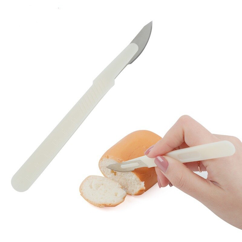 Cuchillo de corte de pan Baguette, herramienta práctica europea de curva de pan, cortador de pastelería con hoja de acero de carbono, vástago PP
