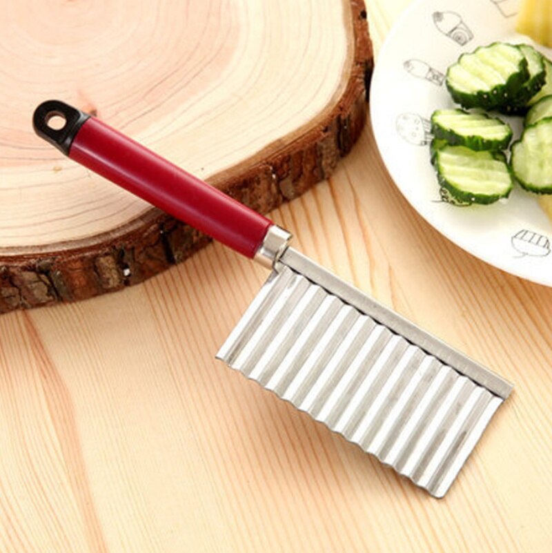 Stainless Steel Potato Chip Slicer Potato Wavy Edged Tool Peeler Kitchen Knives Vegetable Fruit Cutting Kitchen Accessories