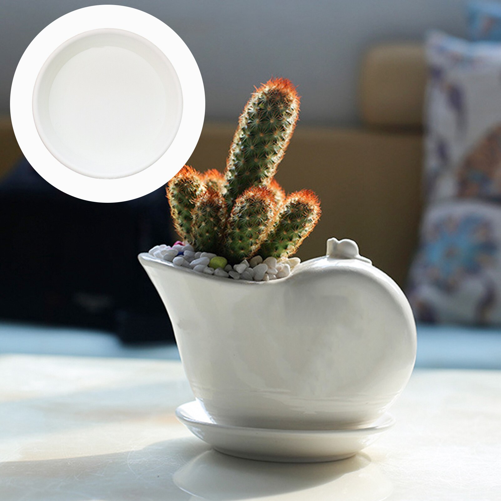 3pcs Reusable Flower Pot Waterproof Succulent Drip Tray PP Balcony Smooth Plant Saucer Round Container Indoor Outdoor Easy Clean