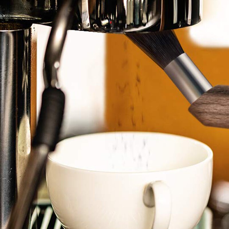 YO-Coffee Machine Cleaning Brush Coffee Grinder Brush Handle with Lanyard Storage Bag, Home Kitchen