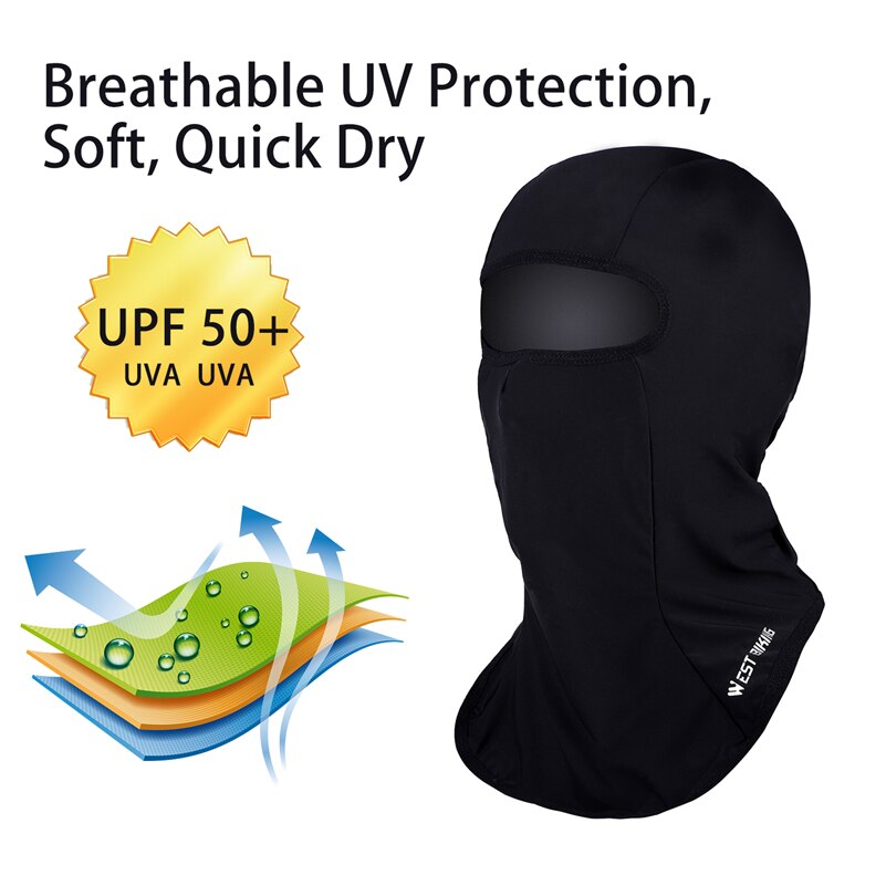 WEST BIKING-mascarilla facial para ciclismo, máscara de seda helada, a prueba de viento, para patinaje, pesca, para otoño