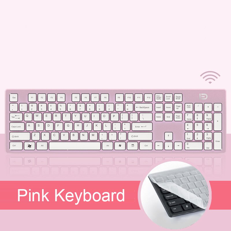 Wireless Gaming Slient Keyboard For Macbook Air Pro 2.4G Wireless Keyboard For Laptop Computer PC Gamer Keypad Gaming Pad: Pink Keyboard