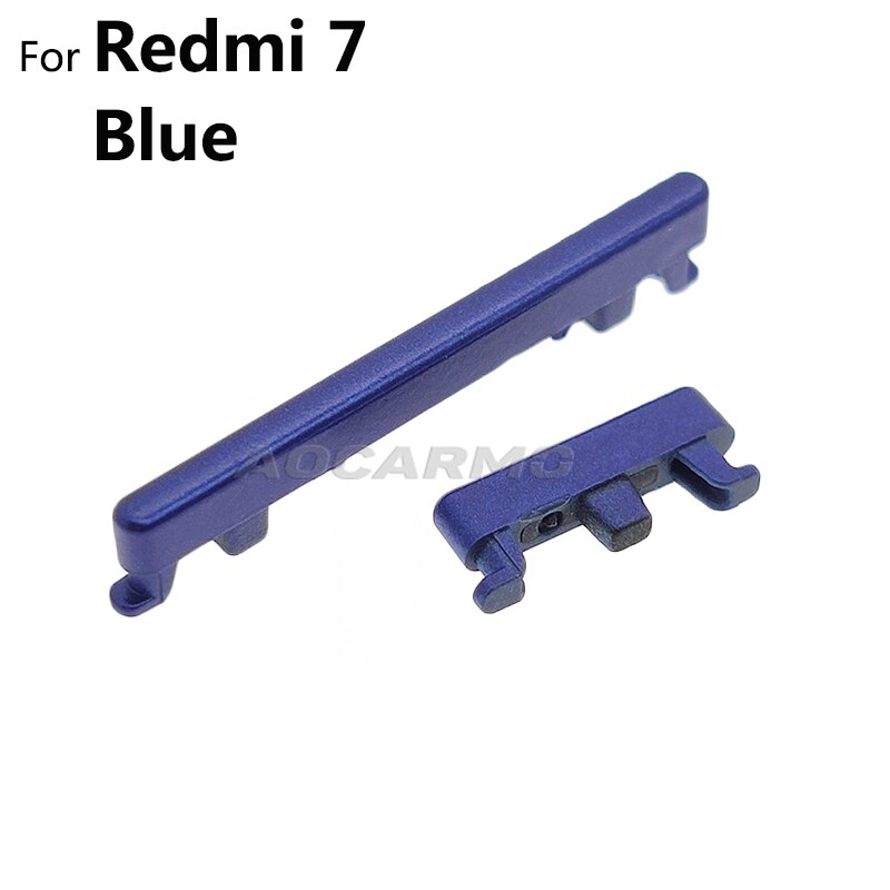 Aocarmo Voor Xiaomi Redmi 7 7A Power On Off Knop + Volume Up Down Schakelaar Side Key Vervanging Deel: For Redmi 7 Blue