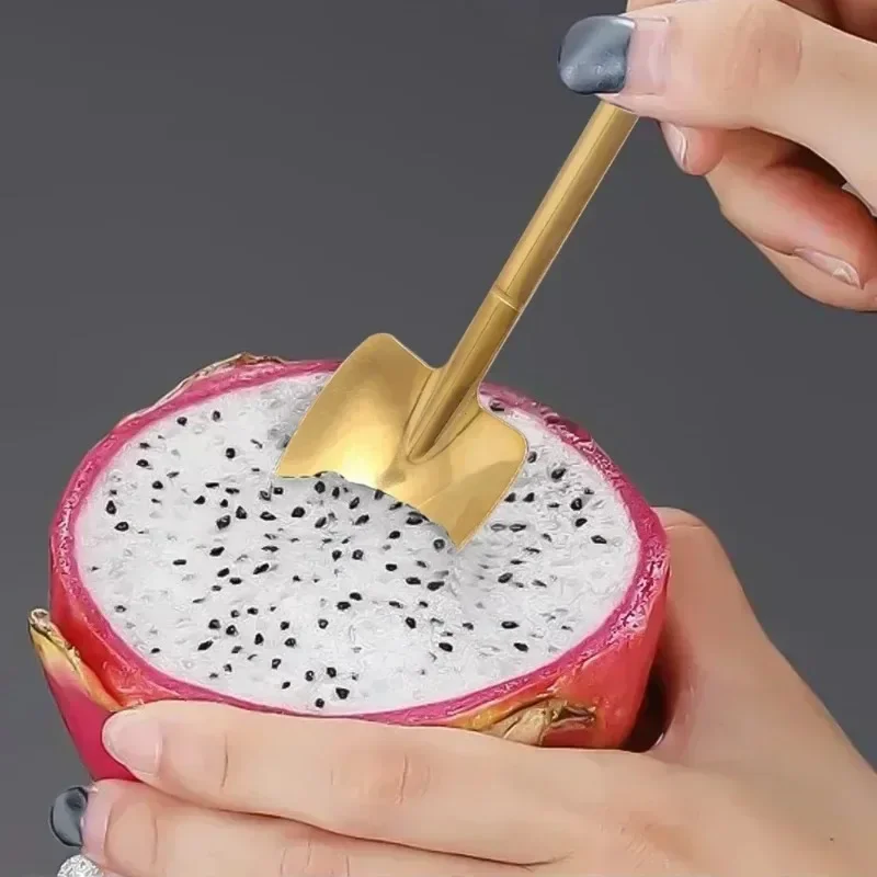 1/8pcs Shovel Spoons Coffee Stirring Spoon Stainless Steel Ice Cream Dessert Watermelon Scoops Kitchen Tableware Set