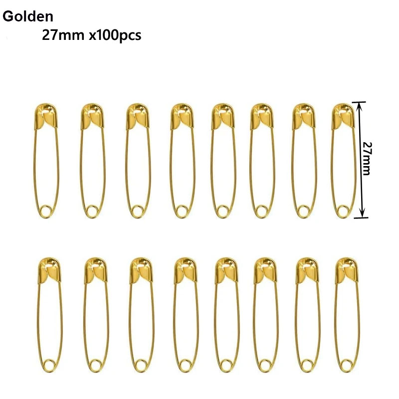 10-100p 22/28/38/45/54mm Zilver Gouden Veiligheidsspelden DIY Naaigereedschap Accessoire Ijzeren Naalden Veiligheidsspeld Broche Kledingaccessoires: MULTI