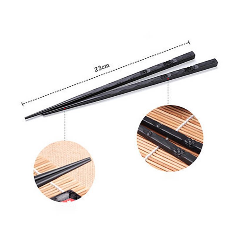 Palillos de metal antideslizantes para Sushi, utensilios de cocina reutilizables de estilo japonés/chino, bonito en blanco y negro, 1 par: 23cm cherry blossom