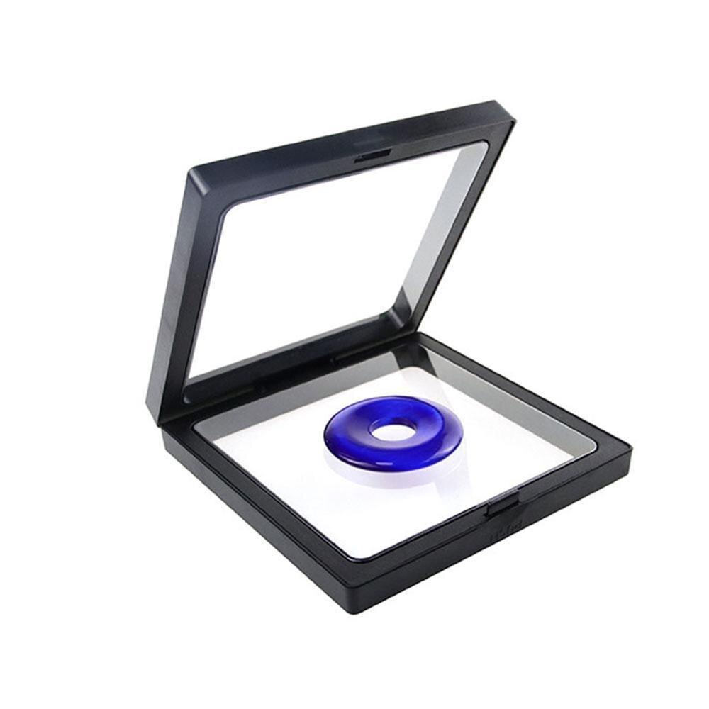 Storage Black White Coin Box Jewelry Display Show Case 3D Albums For Wedding Holder Square Floating Displays Frame X6T0