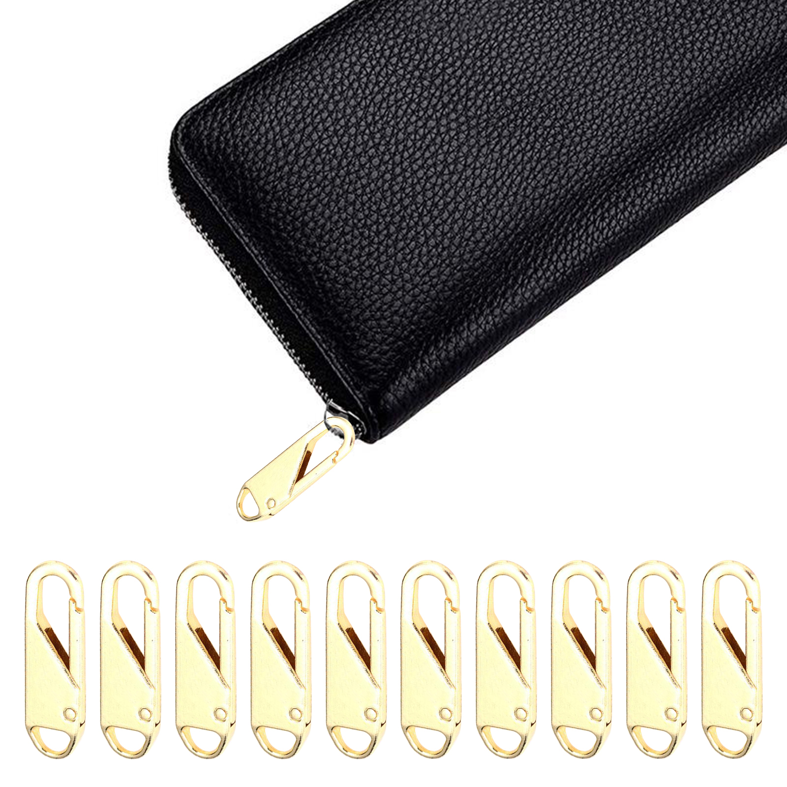 10 Pieces Zipper Pull Replacement Zipper Repair Kit Zipper Slider Pull Tabs