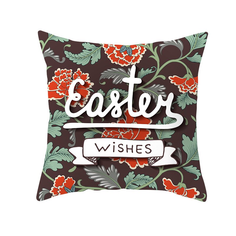 Kids Kussen Print Pasen Leuke Konijn Print Kussen 45*45Cm Case Polyester Sofa Auto Kussen Cover Home Decor funda Rechthoekige: 16