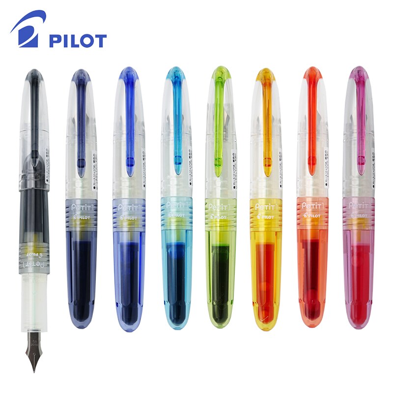 Kawaii pilotpenna spn -20 mini reservoarpenna fin spets 0.3mm genomskinlig färgglad bläck student skrivartillbehör barn wrting