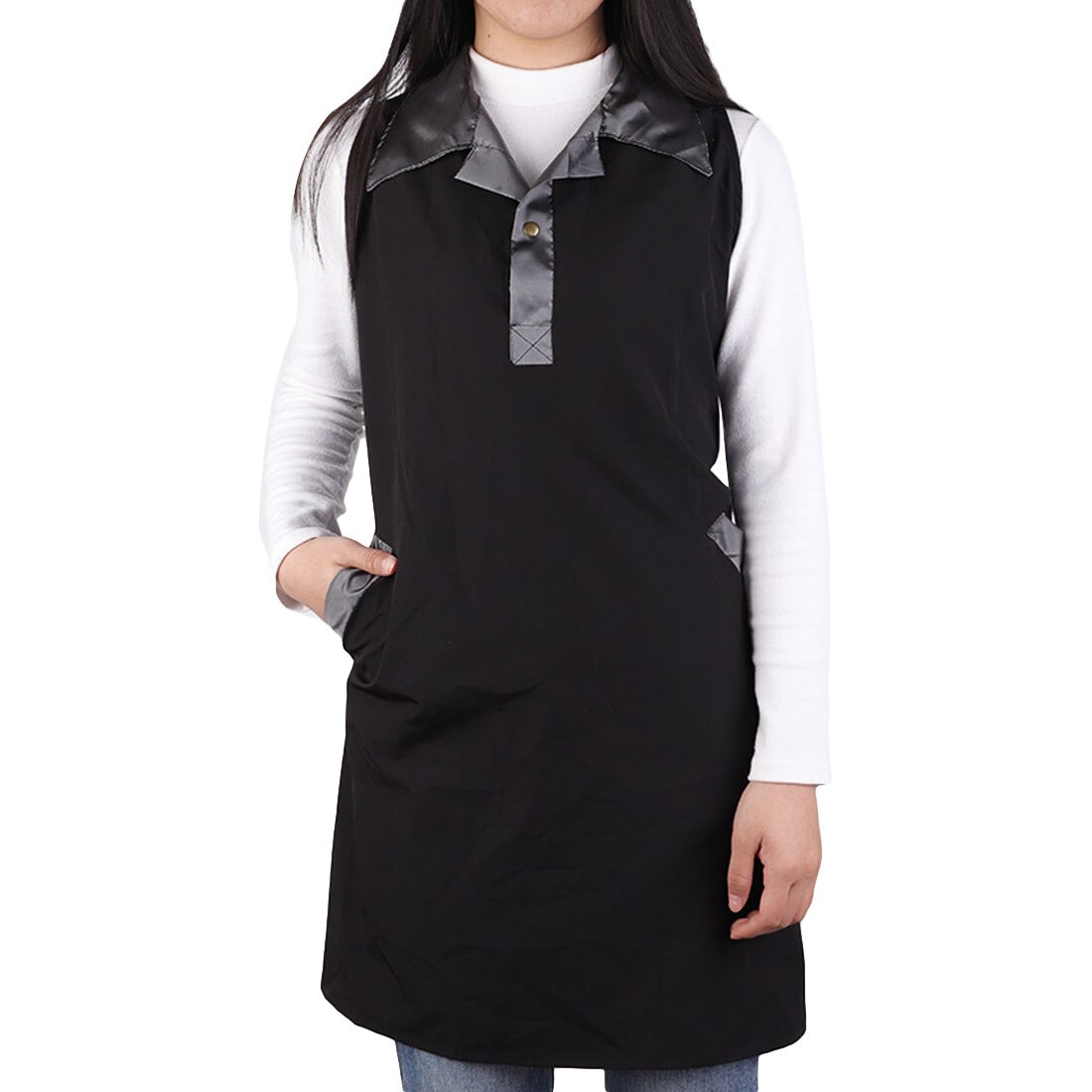 Black Apron Manicure Hairdressing work clothes Technician's Uniform 1pcs Waterproof Salon Barber Shop Hair Salon Tea Cafe
