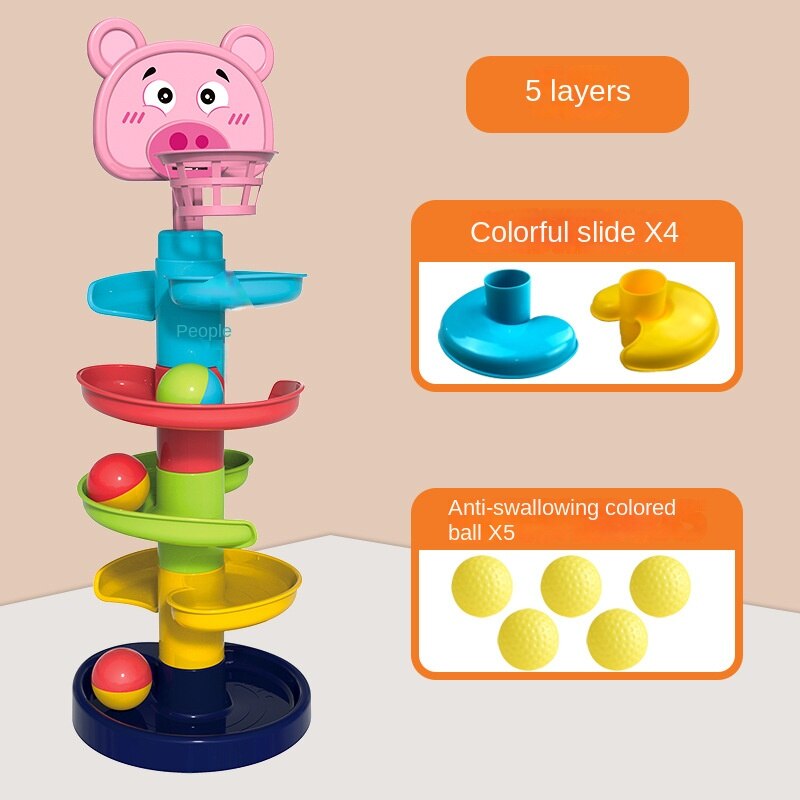 Frühförderndes spielzeug für babys: faltbarer trackball, rollender ball – spielspaß für babys: 5 etagen
