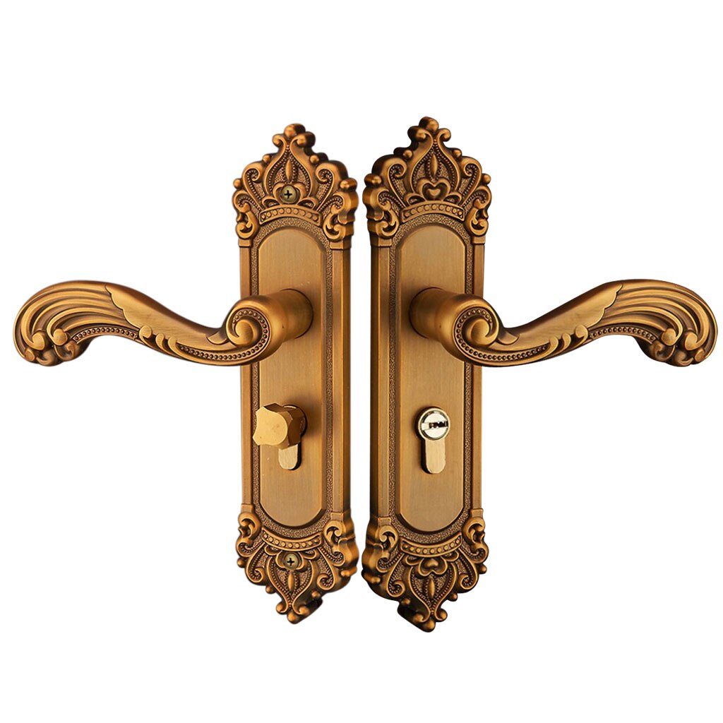 Complete Set Luxury Door Lock Sets Door Handles Levers with 3 Pieces Keys
