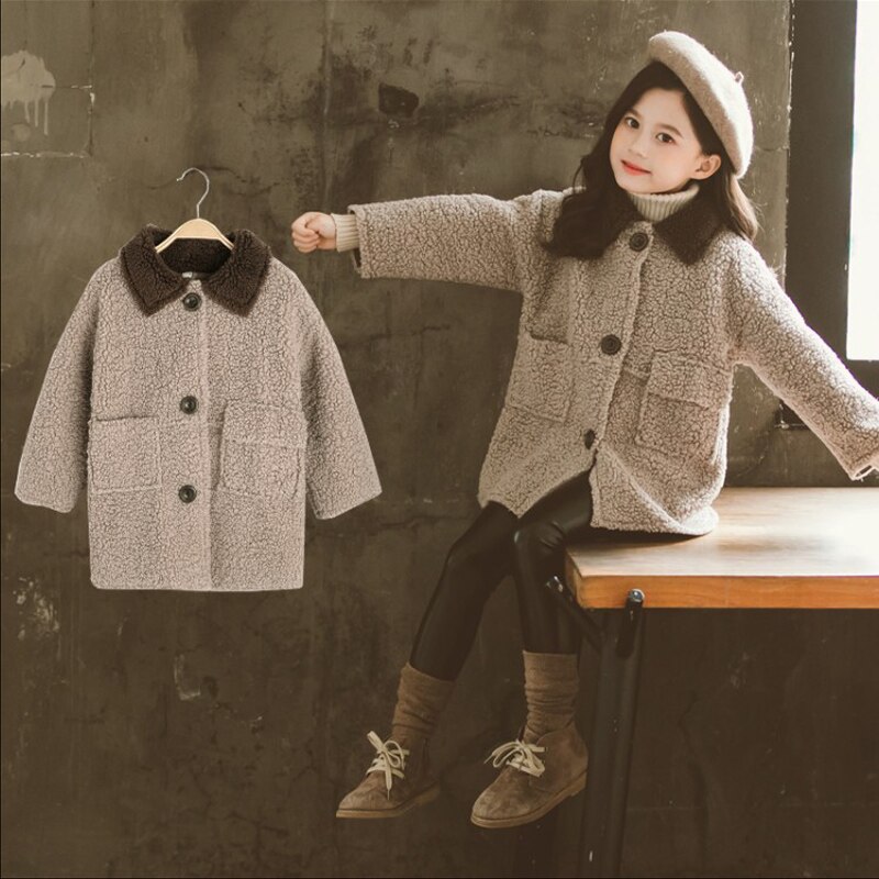 Altay-abrigo grueso de terciopelo para niña, abrigo grueso con cuello vuelto de forro polar, abrigo cálido y amigable con la piel, novedad de , Otoño/Invierno