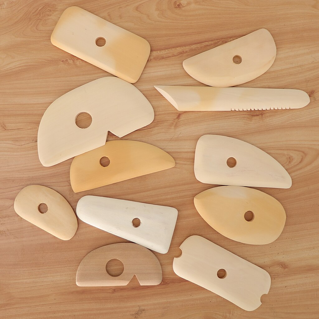 11 Pieces Wooden Pottery Tools For Pottery And Modeling Clay Sculpting, For Kids DIY