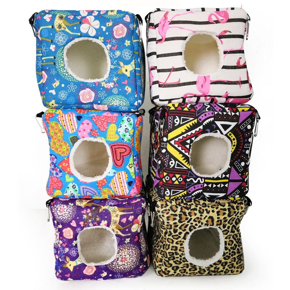 Cube Small Pet Cage Warm Winter Hamster Mini Animal Cage Hanging Bird Nest Bed House Hammock For Rodent/Guinea Pig/Rat/Hedgehog