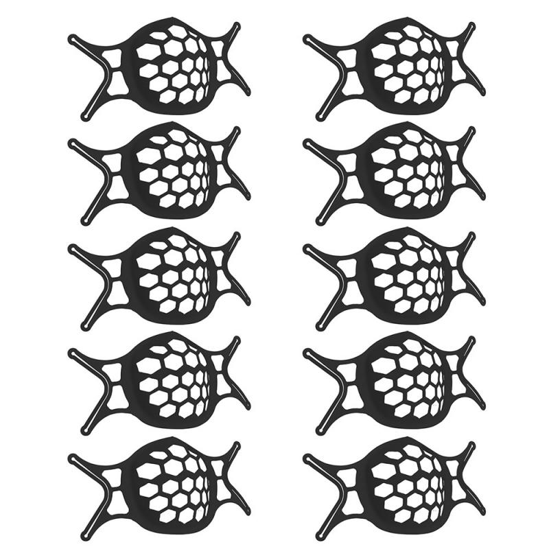 Support de masque en silicone 3D, 10 pièces, cadre de support interne avec petits accessoires: black 10pcs