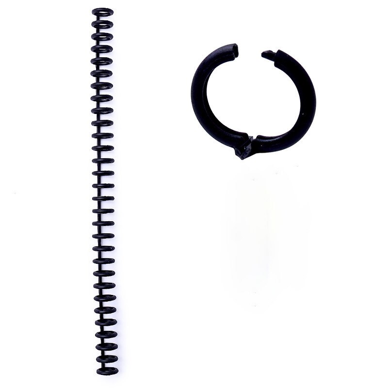 2pcs 30-hole Binding Strip Diameter 12mm Loose-leaf Ring for Book Paper Binding Cropable Plastic Binding Strips Office Supplies: black