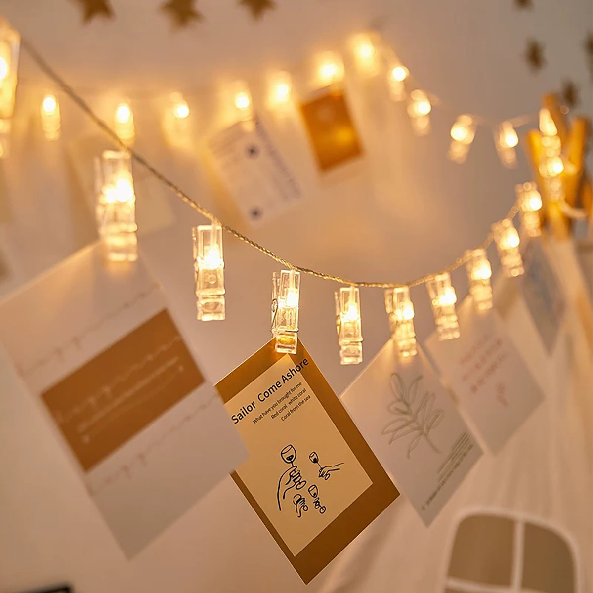 LED-Clip, Lichterkette, kreativer Fotoclip, Schlafzimmer, Hintergrund, Zauberstab, , Party, Dekoration, warm und romantisch