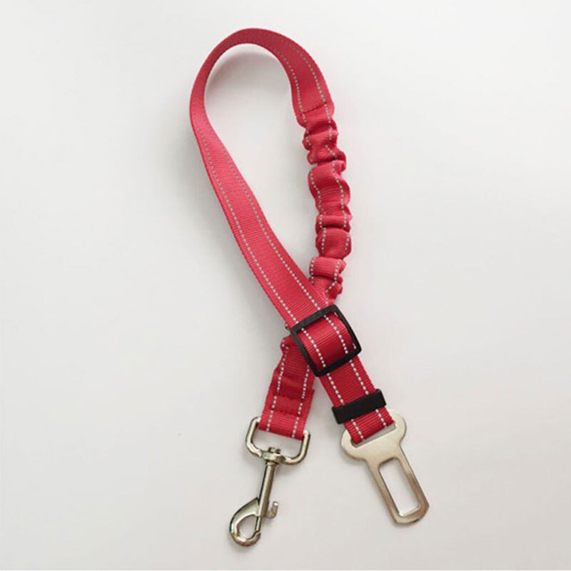 Husdyrforsyninger reflekterende nylon, der kan trækkes tilbage, elastisk hundesele pitbull hvalpekøretøj bilsikkerhedsarm automatisk trækkraft reb: Rød