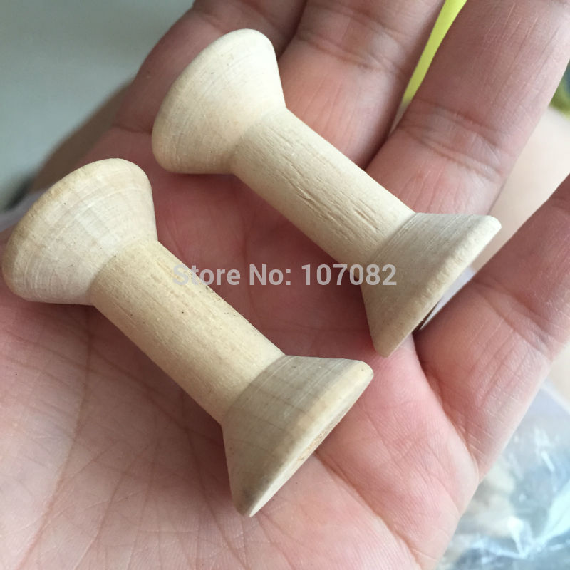 40pcs/lot 40*20mm Natural Wood Spools Wooden Spool Bobbins DIY Sewing Tools Crafts Threading Sewing Needlework For Scrapbooking
