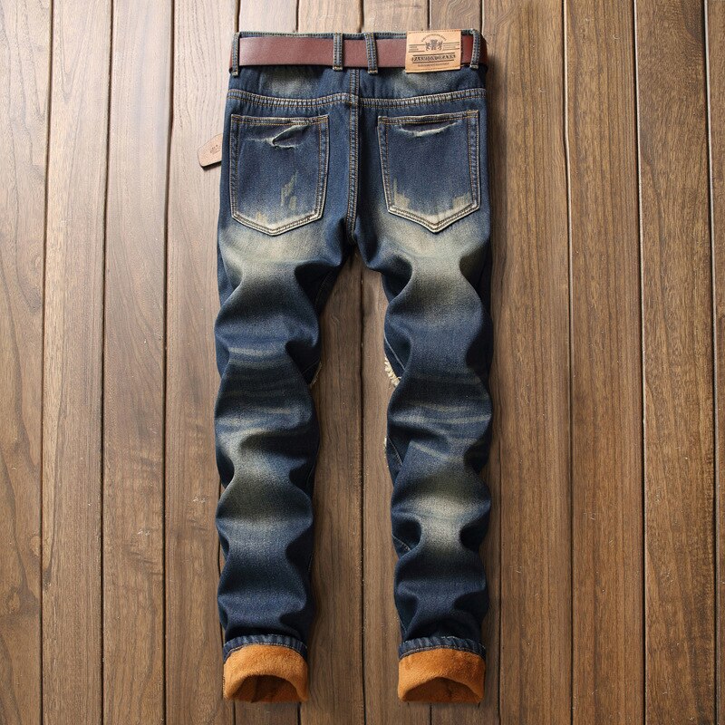 ATTA - Jeans Desgastados Para Hombre De Corte Recto Con Cremallera