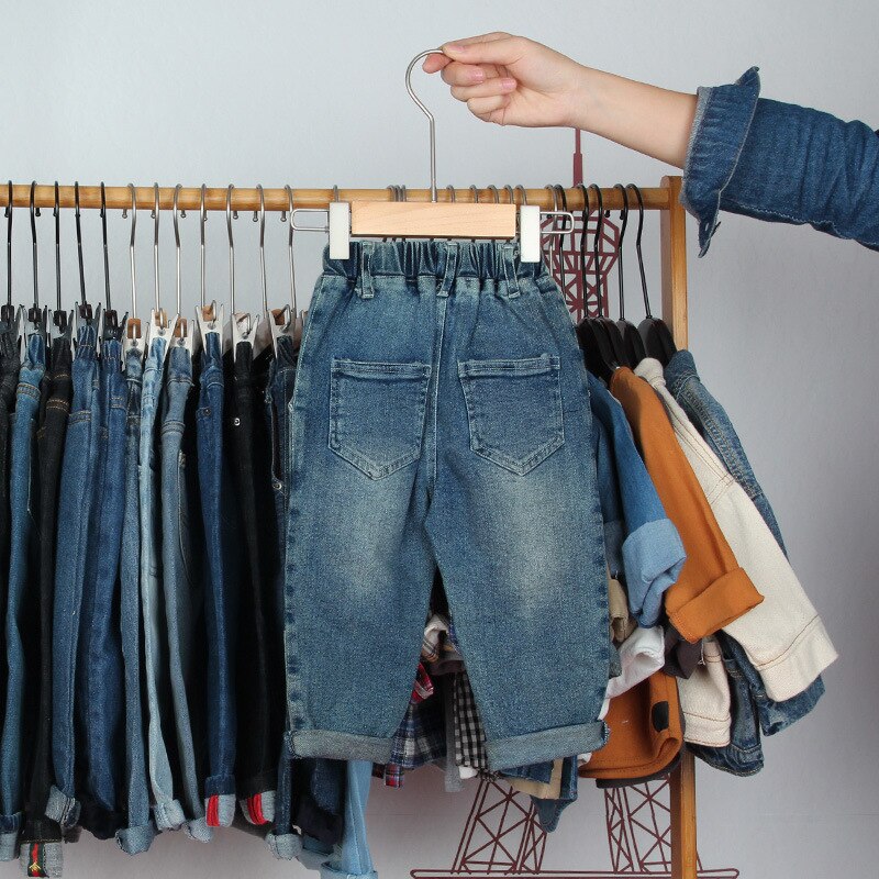 Vårhösten nyaste småbarn pojkar jeans blå denim hål raka byxor småbarn cowboy byxor 1 2 3 4 5 y