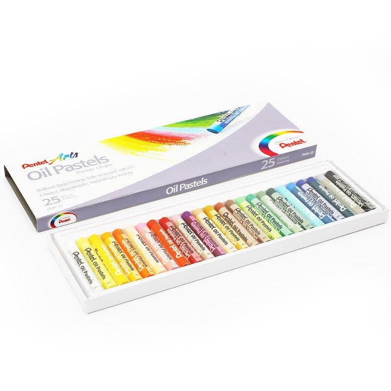 Pentel phn 12/25/36/50 farver runde farveblyanter til børn sæt bløde olie pasteller tegningstegn til børn: 25 farver
