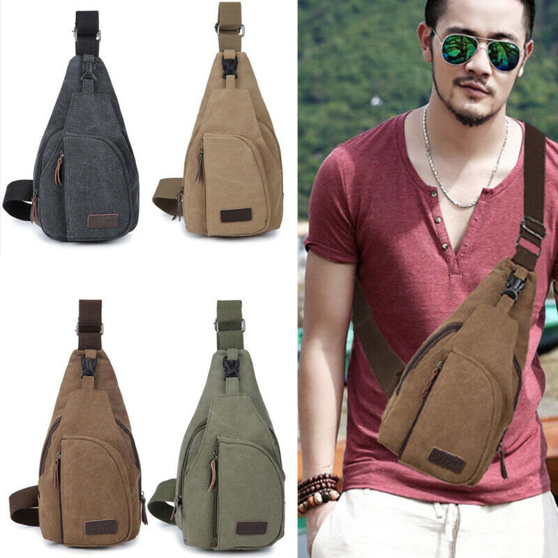 Bolsa masculina de lona, bolsa tipo carteiro transversal, de ombro, para viagem, caminhadas