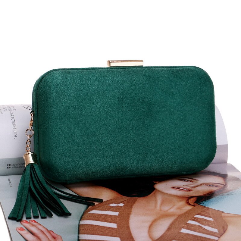 Kvinnor kväll handväska clutch väska brud bröllop clutches kedja handväska fest middag bal kedja axel handväska plånbok: Grön