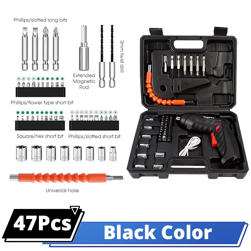 4,2 v Power Tools Set Haushalt Wartung Reparatur Lithium-Batterie Mini Haushalt Elektrische Bohrmaschine Akkuschrauber: Silber