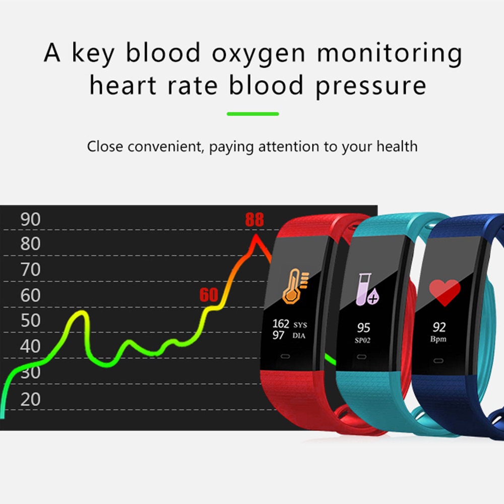 Smart Polsband Bloed Oximeter Zuurstof Monitor Hartslag Slaap Monitoring Band Armband Sport Fitness Tracker Horloges