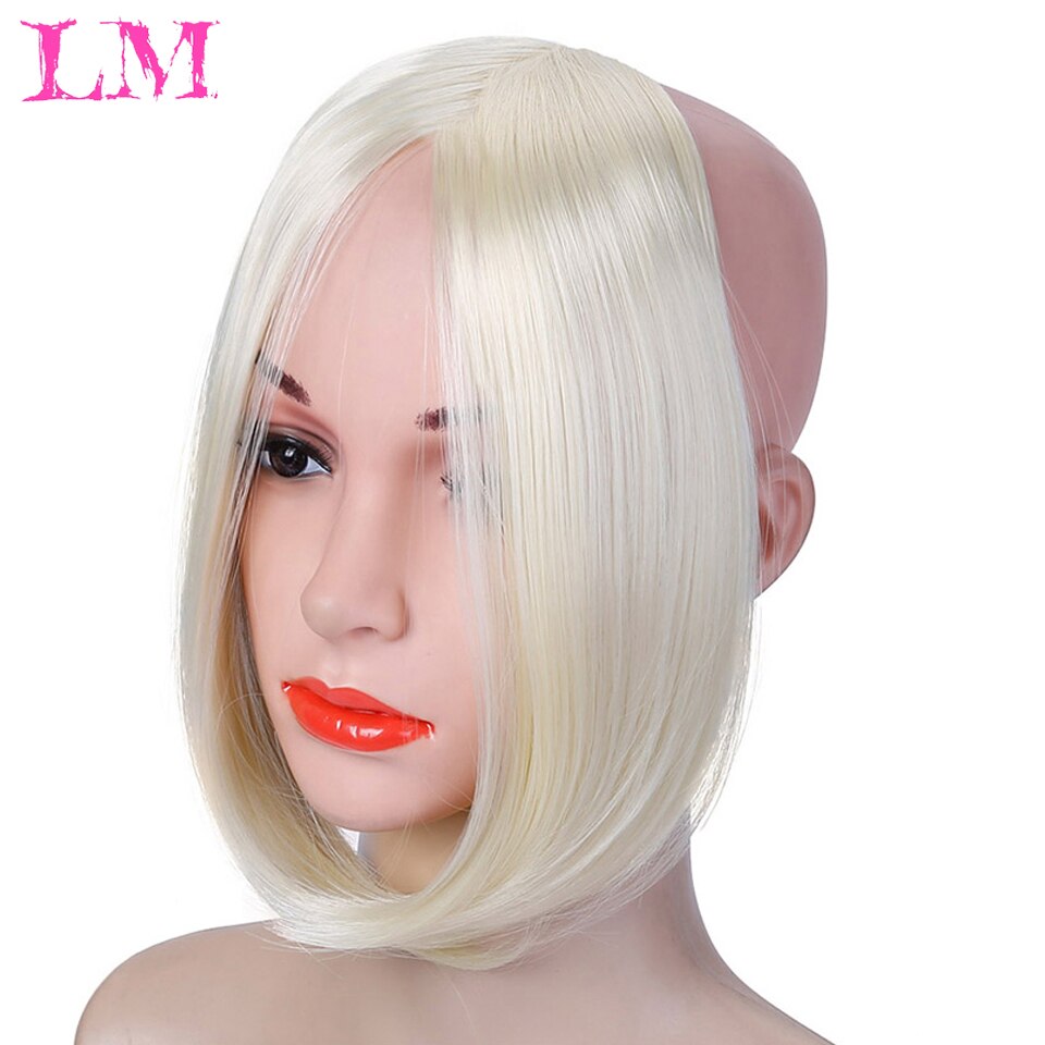 Long Clip In on Front Hair Side/Middle Part Fringe Hair Synthetic Wig Natural Black Brown Black High Temperature Fiber: 923-102