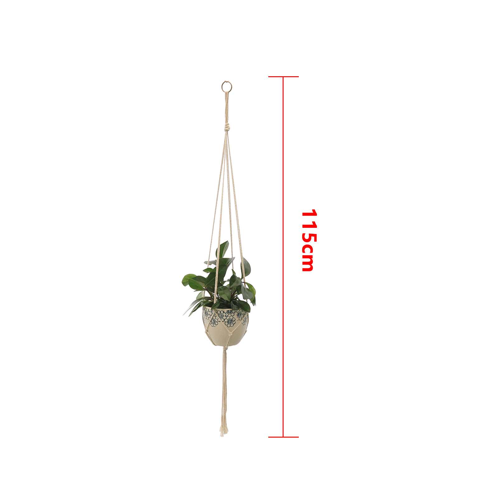 Handmade Macrame Hemp Rope Plant Hanger Basket Woven Hanging Flower Pot Wall Hang Planter Pot for Home Garden Decoration Tools: Clear