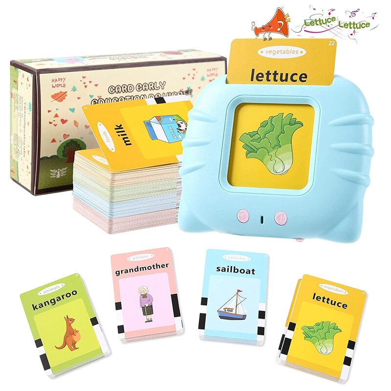 Preschool Educational Machine Early Learning Educational Toy Toddlers Recognition Game Interactive Books for Kids: Blue