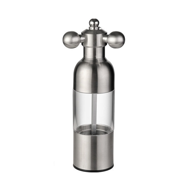 Stainless Steel Grinder Manual Salt Pepper Mill Ceramic Core Sesame Spice Grinder Spice Shakers BBQ Tools Kitchen Accessories: sliver S