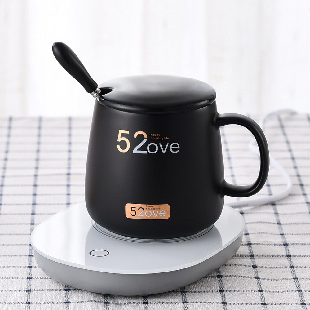 Varmemelk kaffekrus selskapet enhet kopp keramisk intelligent termostat kopp automatisk induksjonsisolasjon utgangspunkt kopp: Dalbane svart kopp