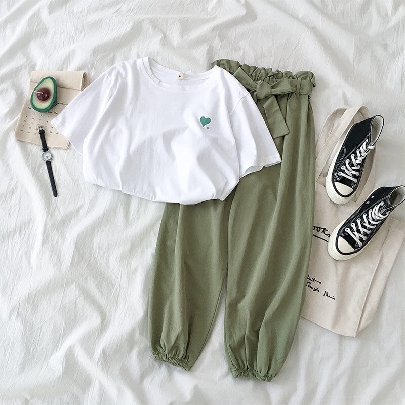 Two Piece Sets Women Spring Summer Casual Female Tracksuit Tops And Pant Suits Harajuku Girl