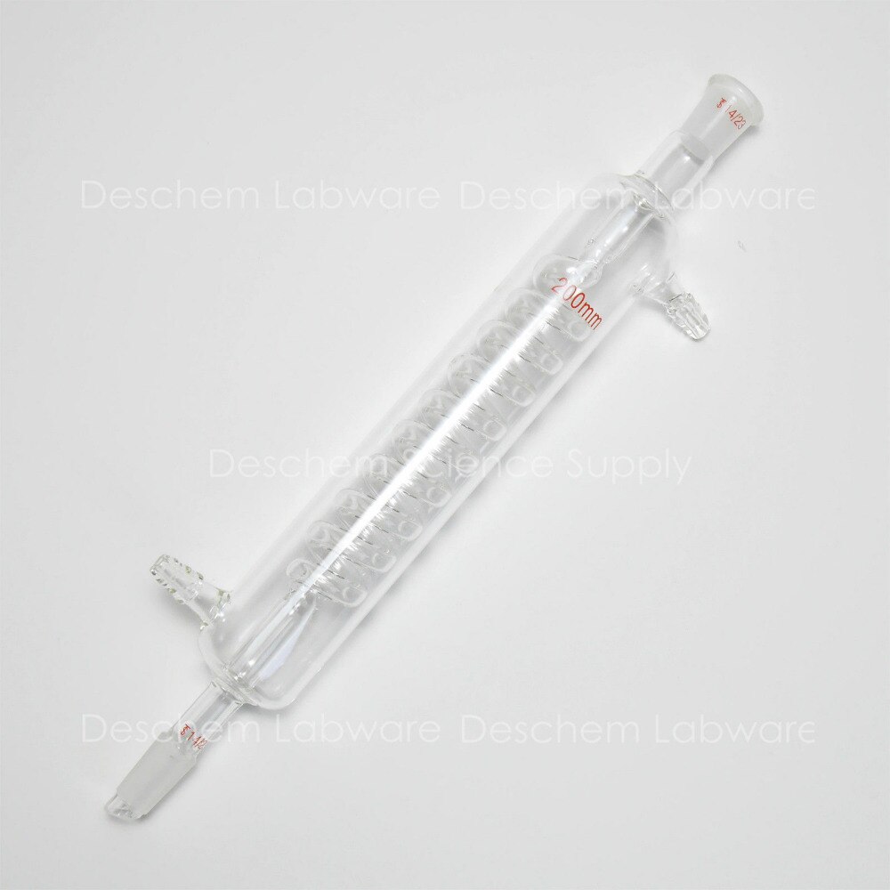 200mm,14/23,Graham Condenser,Glass Coiled Column,Lab Chemical Glassware