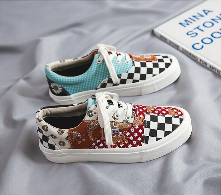 Hommes chaussures à carreaux vintage baskets кроссовки tennis toile skateboard chaussures zapatillas Harajuku Hip hop: VT18 / 39