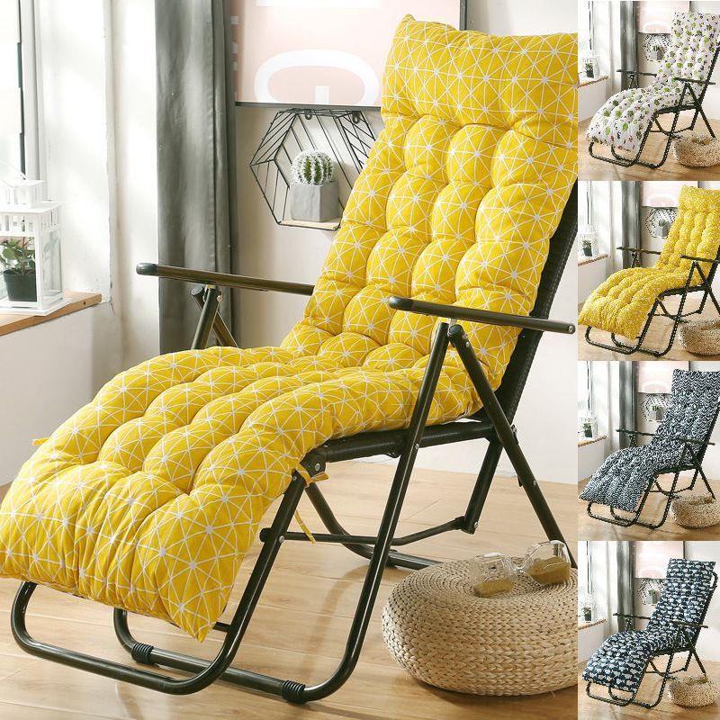 Lang pute hvilestol nordic style print solseng stol sofa tatami matte tykk pute terrasse hage sammenleggbar gyngende sofa sitteunderlag