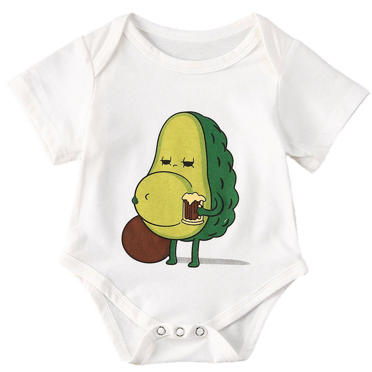 Neugeborenen Baby Mädchen Sommer lässig Lustige Avocado Gedruckt Kurzarm Karosserie Kleidung 0-24M: A / 18m