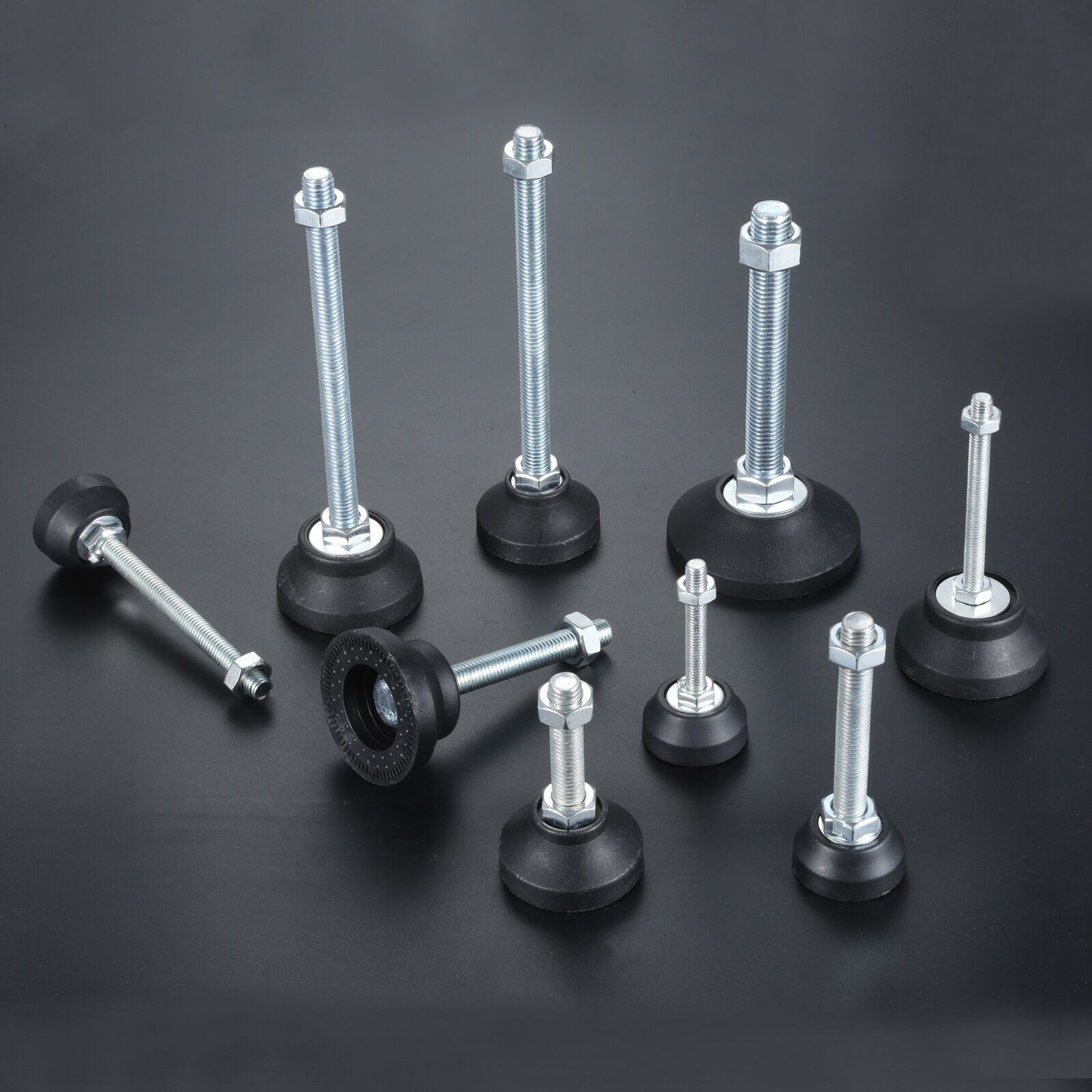 4 Pcs Adjustable Levelling Feet Swivel Base Furniture Glide Pad Adjusting Foot M8 M10 M12 M14 M16 Threaded Screw in Height