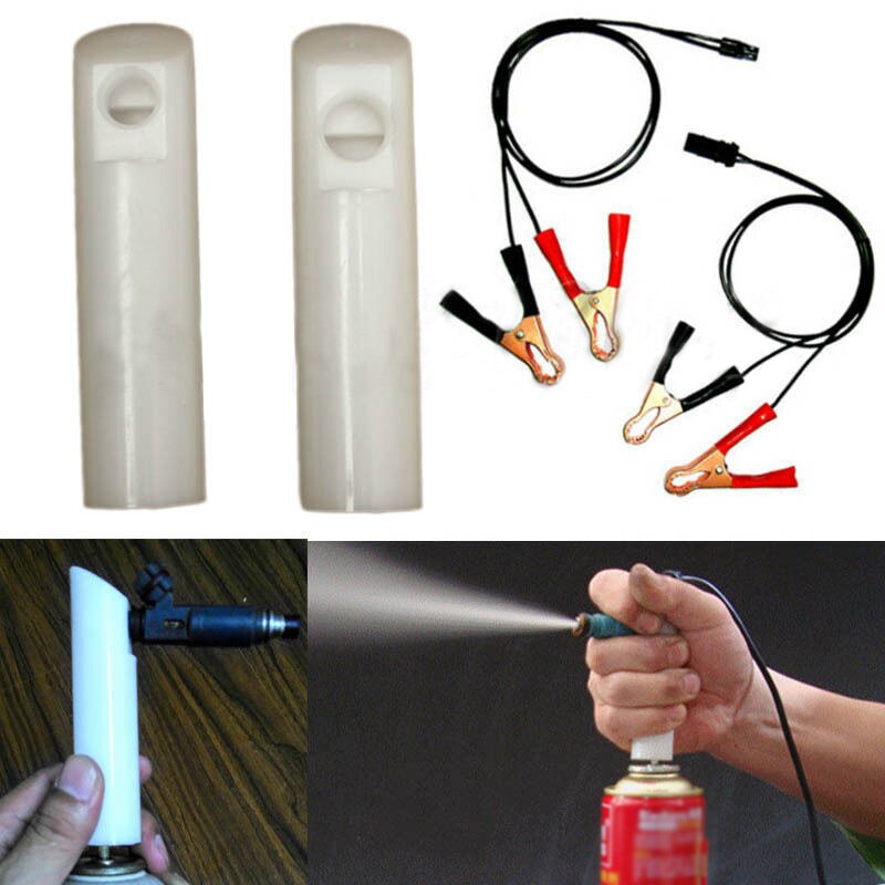 Voor Auto Voertuig Brandstof Injector Flush Cleaner Adapter Cleaning Tool + 2 Nozzles Set