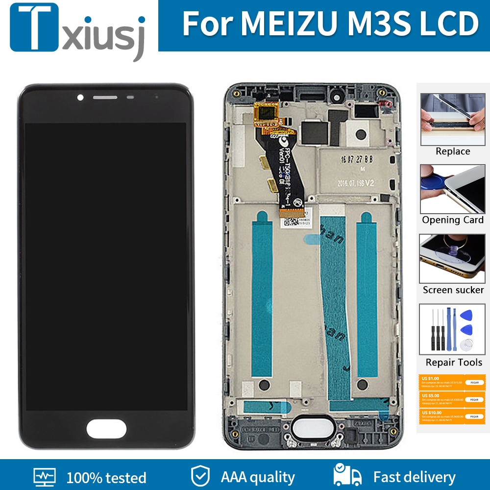 5.0 "Originele Lcd Module Voor Meizu M3S Y685Q Y685M Y685H Lcd-scherm Touch Screen Assembly Met Frame Digitizer Vervanging
