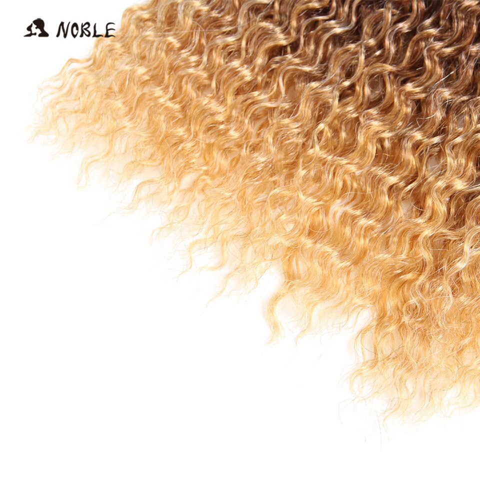 Noble 16inch Synthetic Curly Hair Bundle 1pc Medium Fiber Hair 1B# Double Weft Hair Extension Bundles 120g