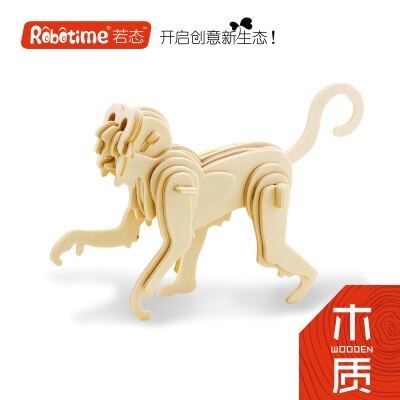 Træ 3d model legetøj puslespil kinesisk stjernetegn dyr rotte kvæg tiger kanin drage snack hest får abe hund gris: Abe