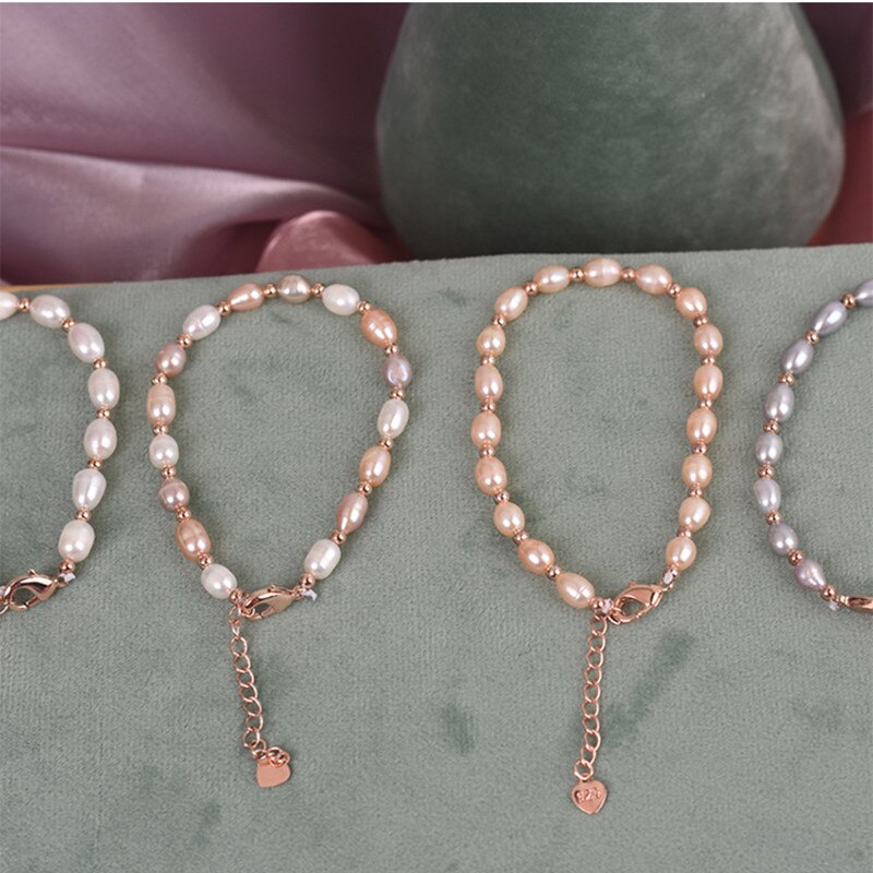 Einfache Natürliche Süßwasser Perle Armbänder für Frauen Armreifen Vertraglich Schmuck