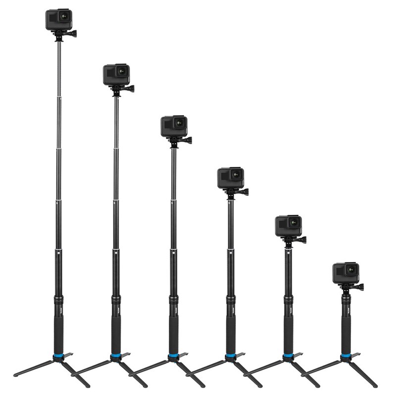Teleskop stange stativ Wasserdichte praktisch Clip für GoPro Held 8 / 7 / 6 Sport Kamera