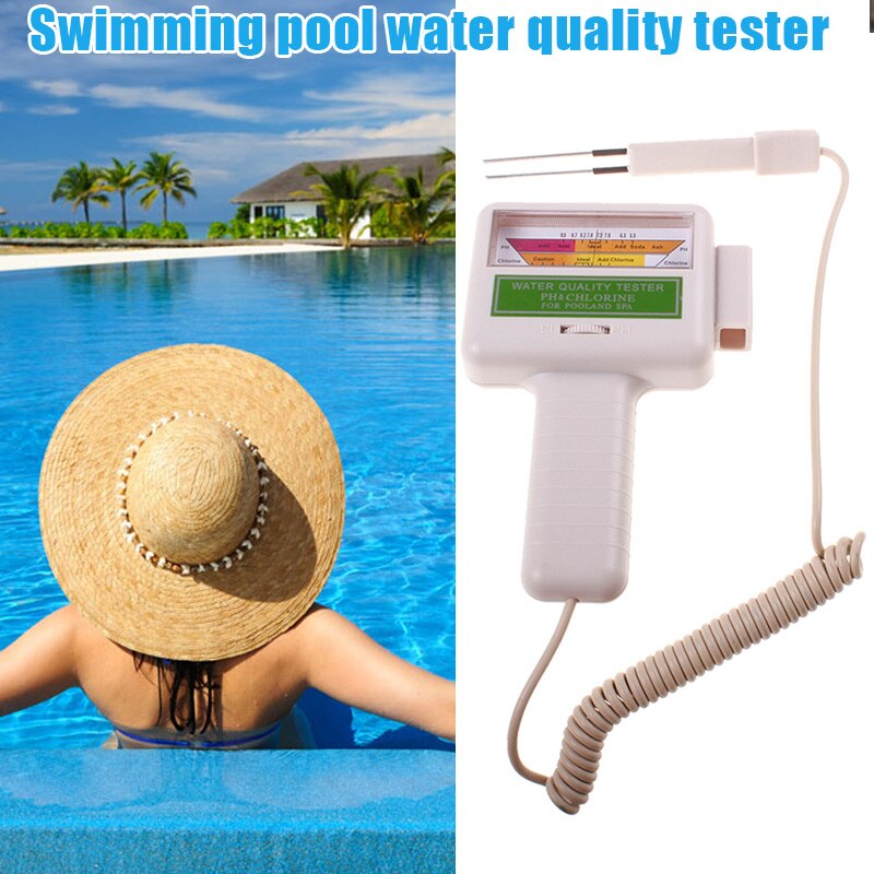 Nyeste ph tester klor niveau meter swimmingpool spa vand måling monitor checker